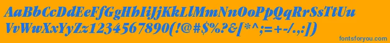 ItcGaramondLtUltraCondensedItalic Font – Blue Fonts on Orange Background