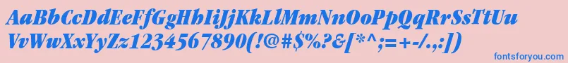 ItcGaramondLtUltraCondensedItalic Font – Blue Fonts on Pink Background