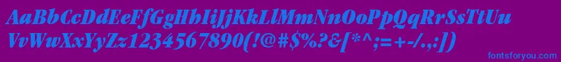 ItcGaramondLtUltraCondensedItalic Font – Blue Fonts on Purple Background