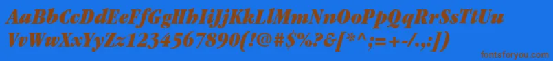 ItcGaramondLtUltraCondensedItalic Font – Brown Fonts on Blue Background