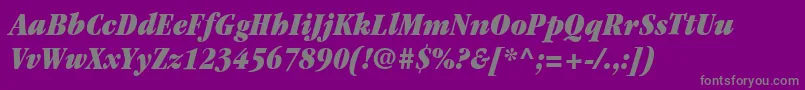 ItcGaramondLtUltraCondensedItalic Font – Gray Fonts on Purple Background