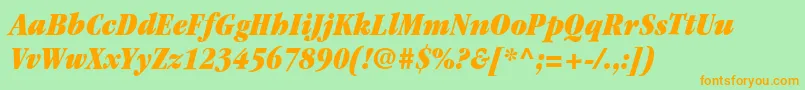 ItcGaramondLtUltraCondensedItalic Font – Orange Fonts on Green Background