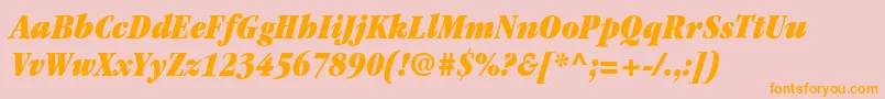 ItcGaramondLtUltraCondensedItalic Font – Orange Fonts on Pink Background