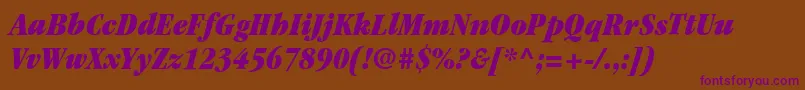 ItcGaramondLtUltraCondensedItalic Font – Purple Fonts on Brown Background