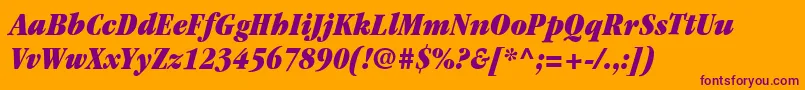 ItcGaramondLtUltraCondensedItalic Font – Purple Fonts on Orange Background