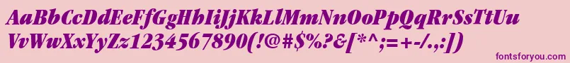 ItcGaramondLtUltraCondensedItalic Font – Purple Fonts on Pink Background