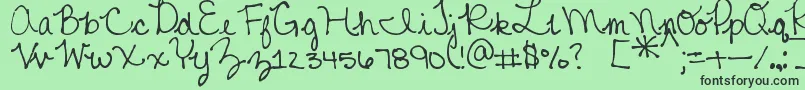 fuente MtfMikayla – Fuentes Negras Sobre Fondo Verde