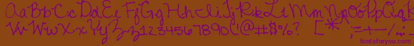 MtfMikayla Font – Purple Fonts on Brown Background