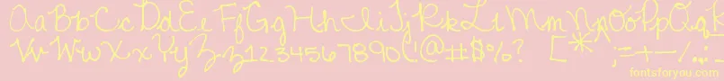 MtfMikayla Font – Yellow Fonts on Pink Background