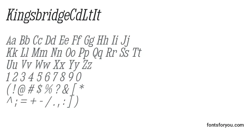 KingsbridgeCdLtIt-fontti – aakkoset, numerot, erikoismerkit