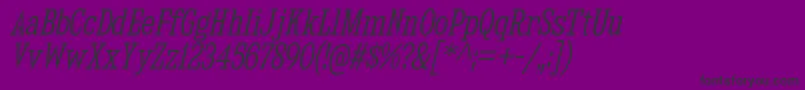 フォントKingsbridgeCdLtIt – 紫の背景に黒い文字