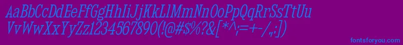 KingsbridgeCdLtIt Font – Blue Fonts on Purple Background