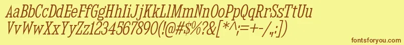 KingsbridgeCdLtIt Font – Brown Fonts on Yellow Background