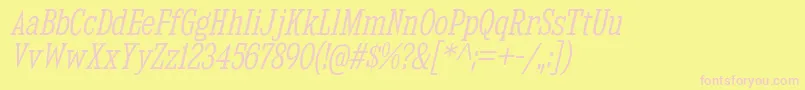 KingsbridgeCdLtIt Font – Pink Fonts on Yellow Background
