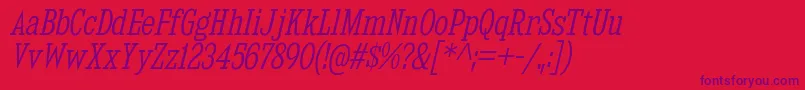 KingsbridgeCdLtIt Font – Purple Fonts on Red Background