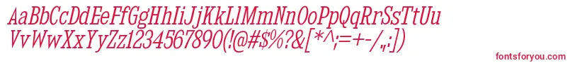 KingsbridgeCdLtIt Font – Red Fonts on White Background