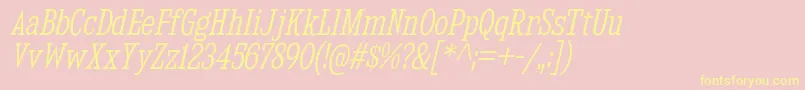 KingsbridgeCdLtIt Font – Yellow Fonts on Pink Background