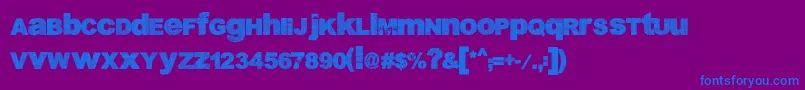DabreGrunge Font – Blue Fonts on Purple Background