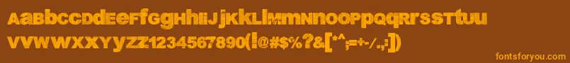 DabreGrunge Font – Orange Fonts on Brown Background