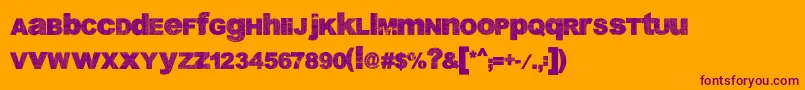 DabreGrunge Font – Purple Fonts on Orange Background