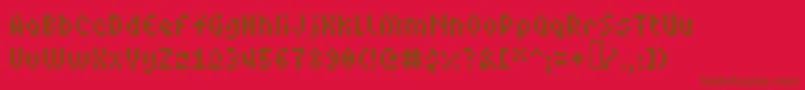 6pxNormal Font – Brown Fonts on Red Background