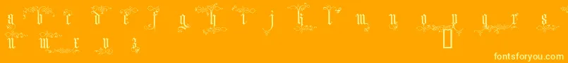 ArdenwoodDemo-Schriftart – Gelbe Schriften auf orangefarbenem Hintergrund