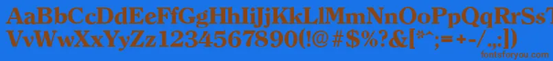 Saiba mais sobre a fonte ClearfaceserialXboldRegular Fonte ClearfaceserialXboldRegular – fontes marrons em um fundo azul