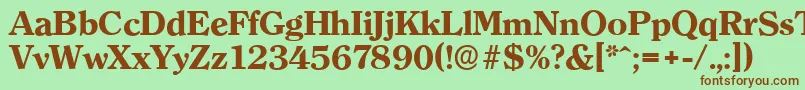 Шрифт ClearfaceserialXboldRegular – коричневые шрифты на зелёном фоне