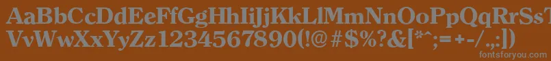 フォントClearfaceserialXboldRegular – 茶色の背景に灰色の文字