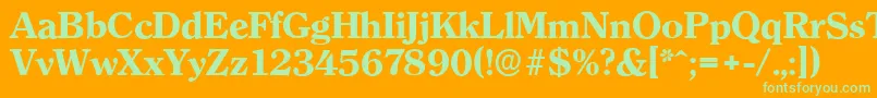 ClearfaceserialXboldRegular-Schriftart – Grüne Schriften auf orangefarbenem Hintergrund
