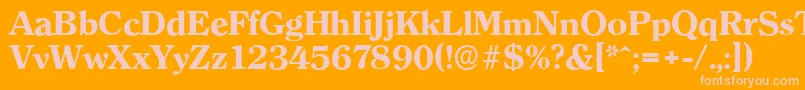 フォントClearfaceserialXboldRegular – オレンジの背景にピンクのフォント