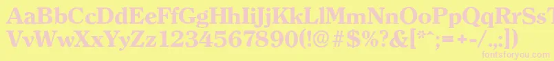ClearfaceserialXboldRegular Font – Pink Fonts on Yellow Background