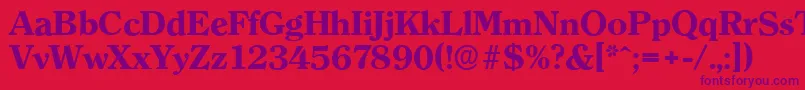 ClearfaceserialXboldRegular Font – Purple Fonts on Red Background