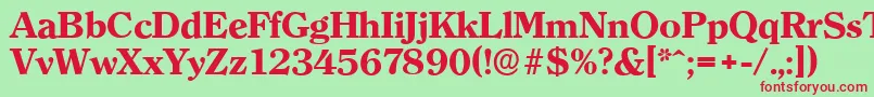 ClearfaceserialXboldRegular-Schriftart – Rote Schriften auf grünem Hintergrund