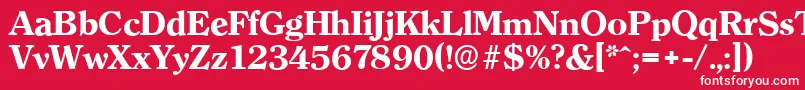 ClearfaceserialXboldRegular-fontti – valkoiset fontit punaisella taustalla