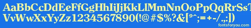 ClearfaceserialXboldRegular Font – Yellow Fonts on Blue Background