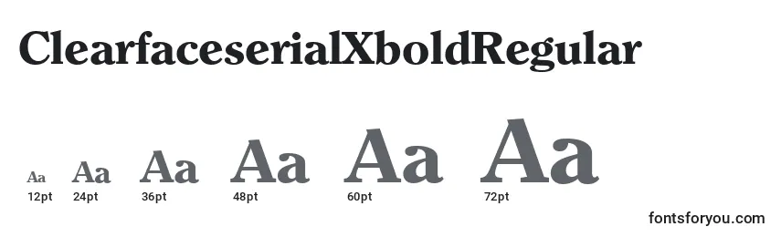 Размеры шрифта ClearfaceserialXboldRegular