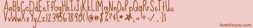 Шрифт SueEllenFrancisco – коричневые шрифты на розовом фоне