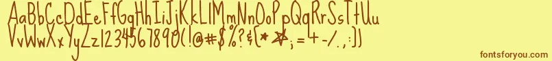 SueEllenFrancisco Font – Brown Fonts on Yellow Background