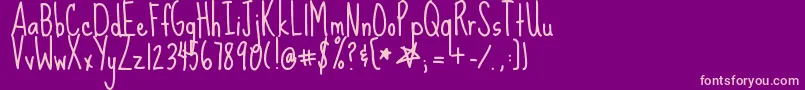 SueEllenFrancisco Font – Pink Fonts on Purple Background
