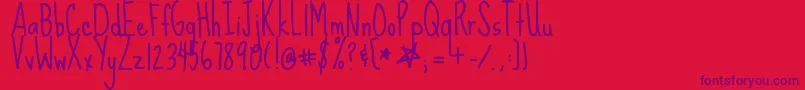 SueEllenFrancisco Font – Purple Fonts on Red Background