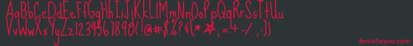 SueEllenFrancisco Font – Red Fonts on Black Background