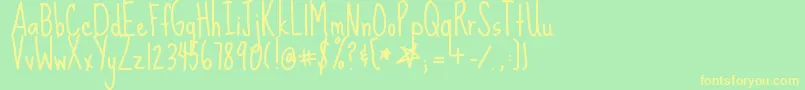 SueEllenFrancisco Font – Yellow Fonts on Green Background