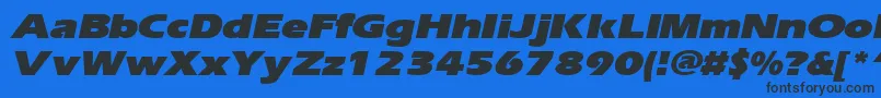 ErgoeblackexpandedItalic Font – Black Fonts on Blue Background