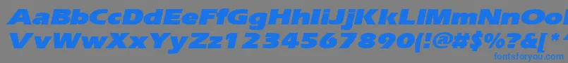 Police ErgoeblackexpandedItalic – polices bleues sur fond gris