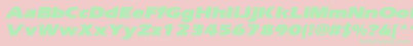 ErgoeblackexpandedItalic Font – Green Fonts on Pink Background