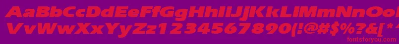 ErgoeblackexpandedItalic Font – Red Fonts on Purple Background