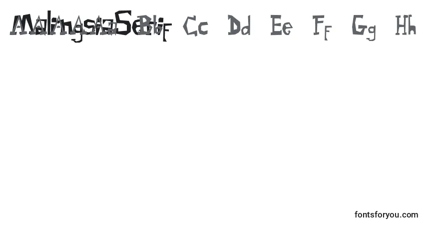 Schriftart MalingsiaSerif – Alphabet, Zahlen, spezielle Symbole