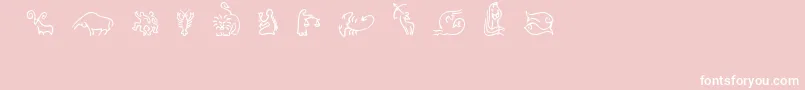 SlZodiacIcons-Schriftart – Weiße Schriften auf rosa Hintergrund