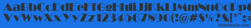 GabroadwayNormalRegular Font – Black Fonts on Blue Background